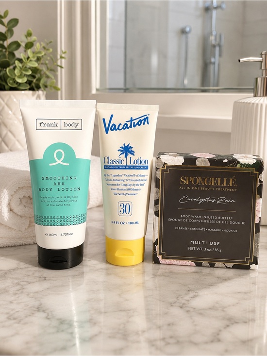 Vacation Other - NEW Vacation SPF 30 + Frank Body AHA Lotion + Spongellé Body Care Bundle